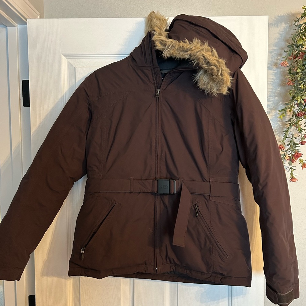 The North Face Dark Brown Jacket with Fur Hood
